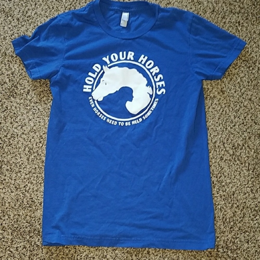 American Apparel horse graphic tee top.